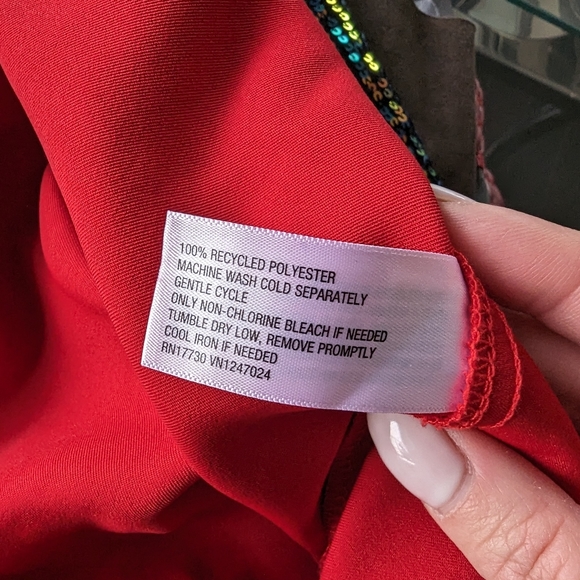 Red Satin Wide Leg Pants - Picture 8 of 12